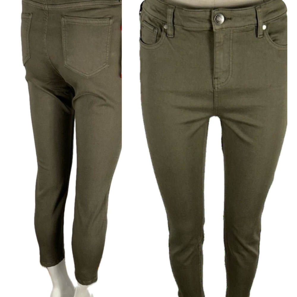 **Buffalo David Bitton Olive Aubrey High Rise Stretchy /Ankle Grazer Jeans